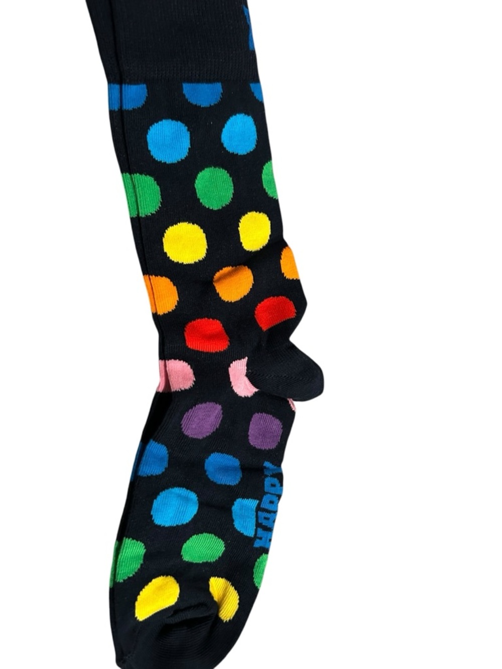 Black Polka Dot Crew Socks - Multicolor Dots